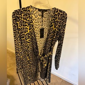 Leopard print wrap dress
